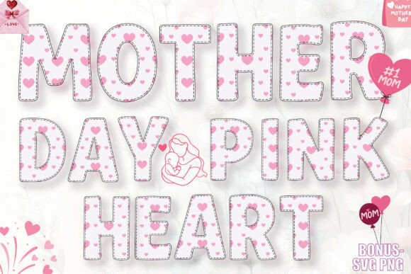 Celebrate Mom with Mother Day Pink Heart Typography