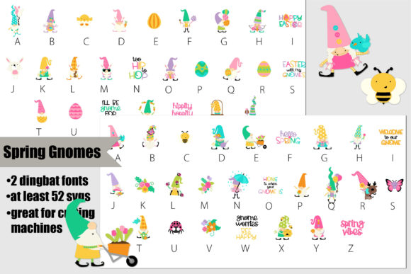 Charming Spring and Easter Gnomes: A Creative Font for Designers