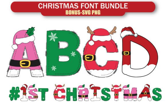 Christmas Alphabet Bundle – 4-in-1: Festive Multi-Color Letters