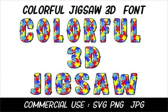 Colorful 3D Jigsaw Font: A Playful, High-Impact Design Asset