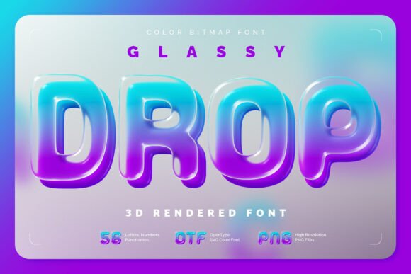 Glassydrop: A Modern 3D Typeface with Liquid Aesthetic