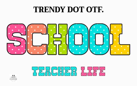 Jazz Up Your Design Work with Trendy Dot Font in 5 Colors
