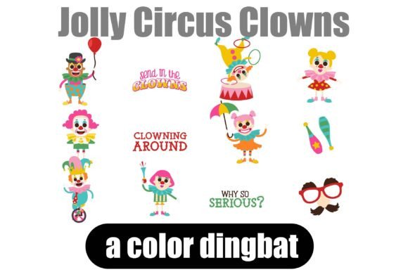 Jolly Circus Clowns: A Playful Dingbat Font for Instant Project Flair