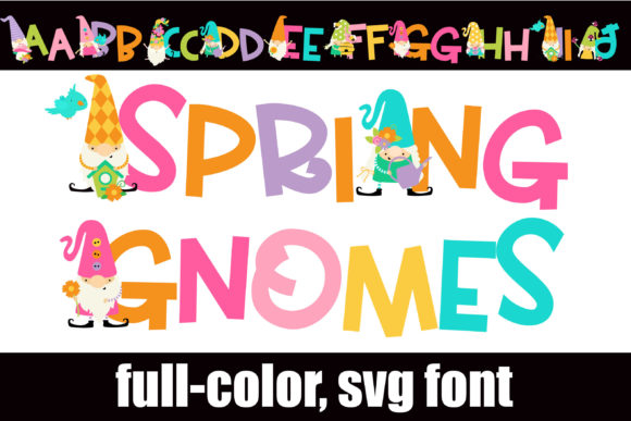 Spring Gnomes: A Whimsical Full-Color Font for Magical Designs